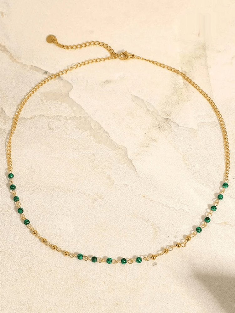 Détail perles malachite harmonie