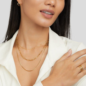 Collier superposé or brillance