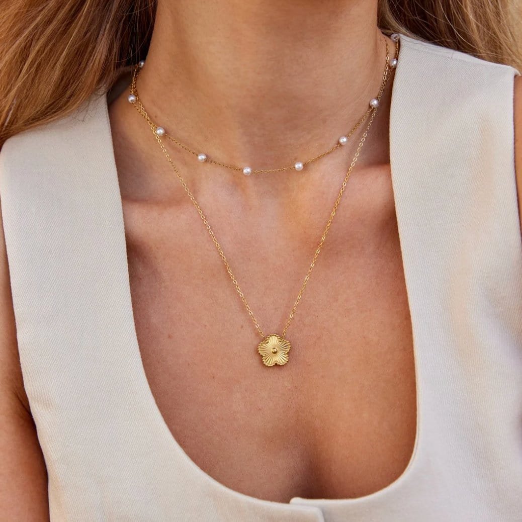 Collier perles or délicat harmonie
