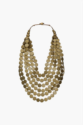 Collier statement bois doré sophistiqué cascade