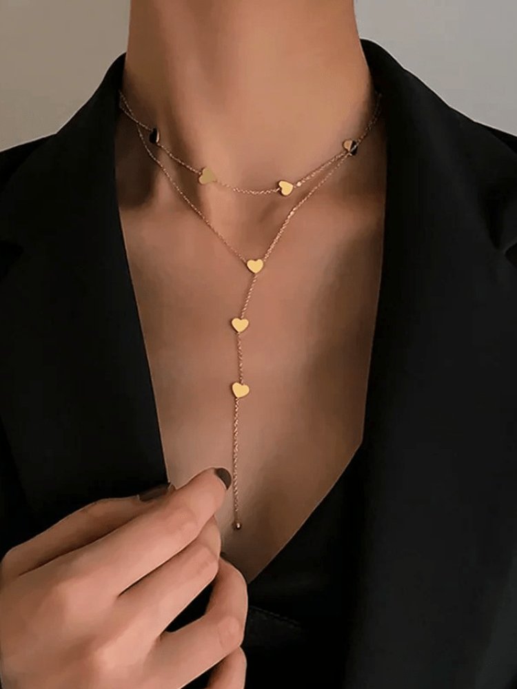 Collier multicouche doré élégant