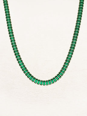 Collier tennis émeraude brillant majestueux