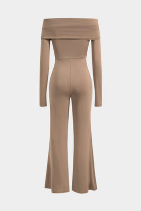 Combinaison ajustée beige détail buste élégance