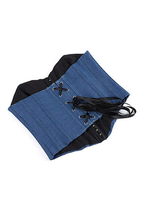 Corset en denim ajusté détail coutures cloud