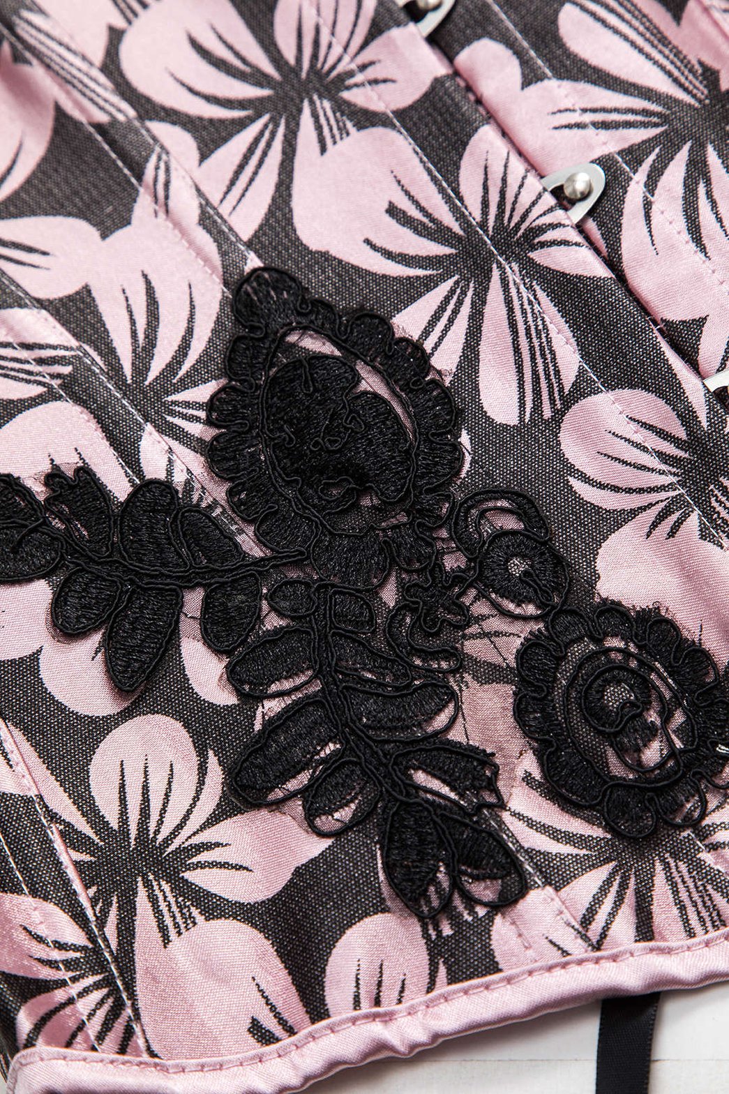 Corset satin vue trois-quarts jade