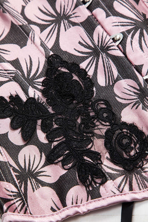 Corset satin vue trois-quarts jade