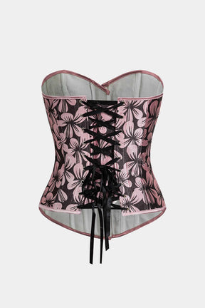 Détail motif floral corset perle