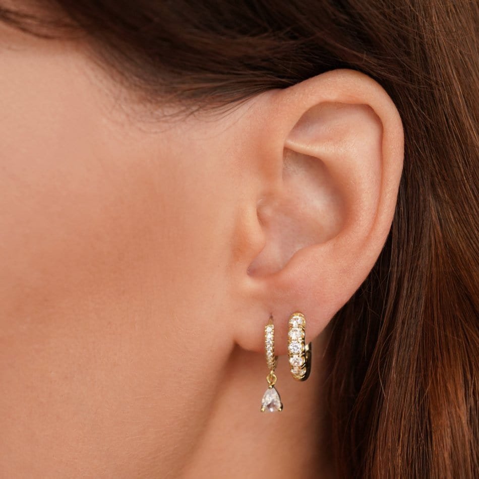 Boucles d'oreilles cristal plaqué or soleil
