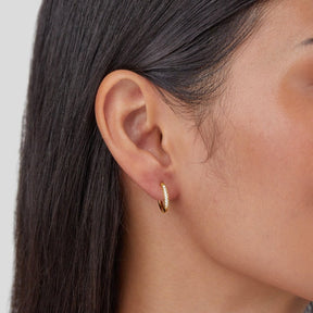Boucles d'oreilles or cristal rivière