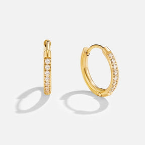 Boucles créoles or 18k cristal rosée
