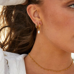 Créoles or 18k avec cristaux étoile