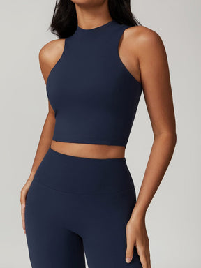 Top fitness col montant bleu marine breeze