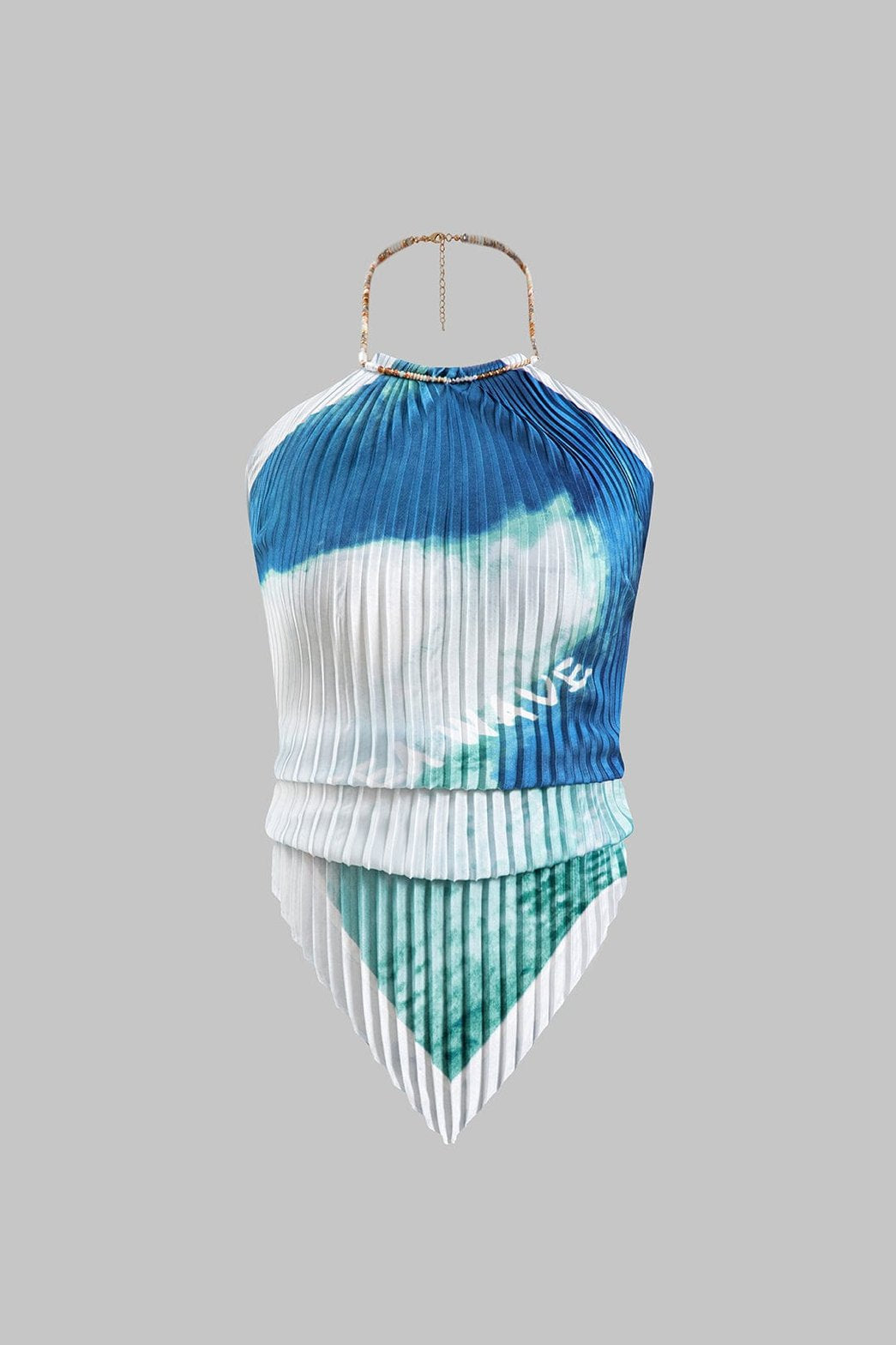 Débardeur tie-dye plissé bleu et blanc harmonie