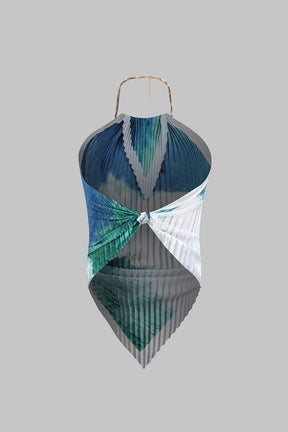 Débardeur tie-dye plissé détail zen