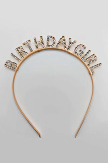 Diadème strass doré birthday girl célébration étoile