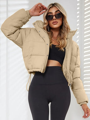 Doudoune beige femme style urbain soleil