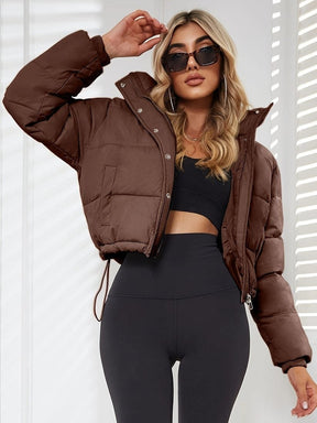 Doudoune beige style décontracté vent