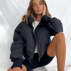 Doudoune coupe oversize détail opale