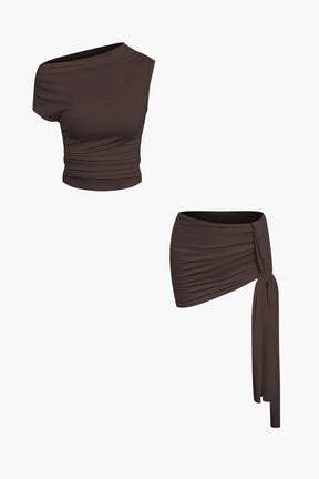 Ensemble Asymétrique Blanc Élégant