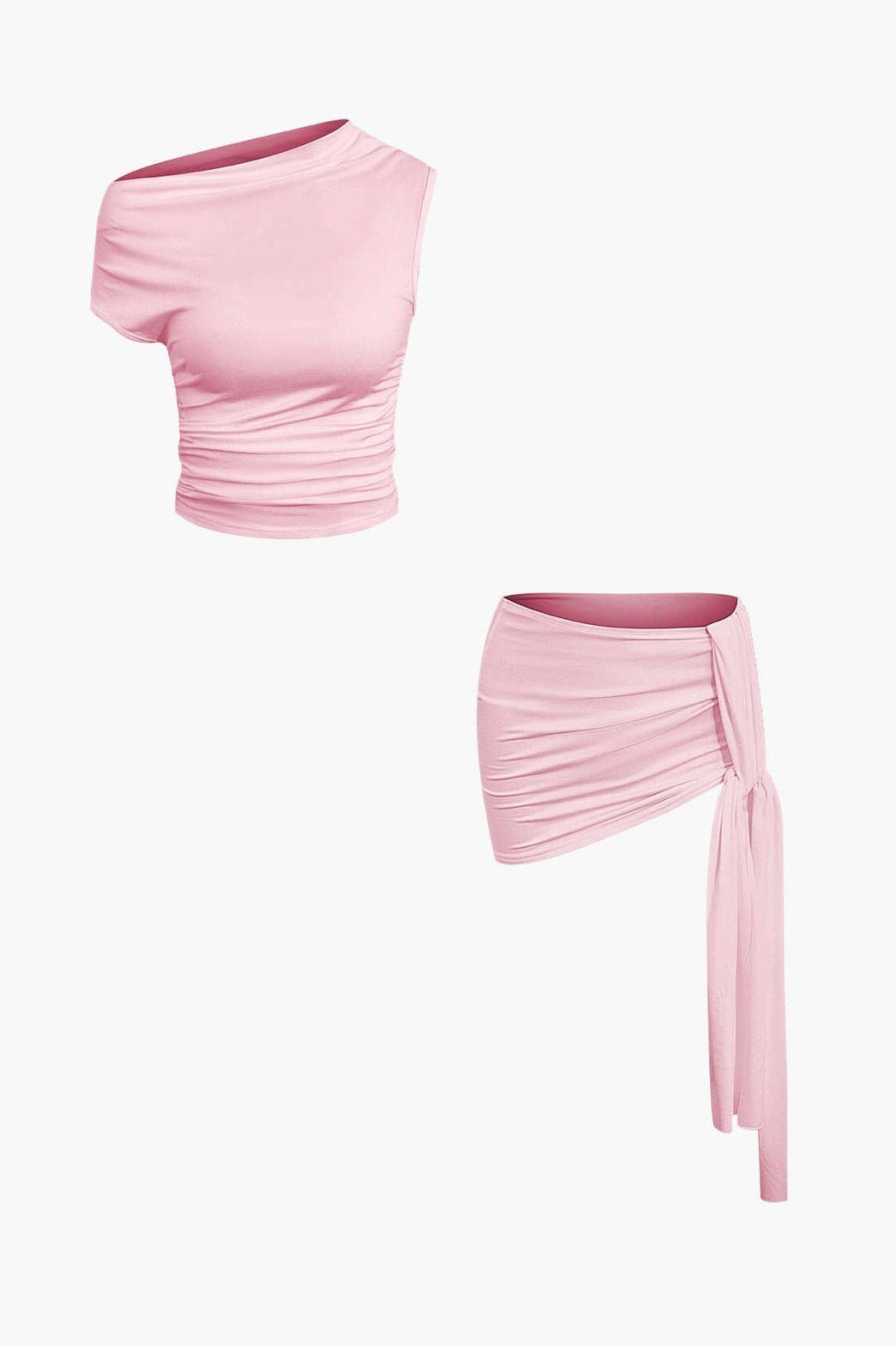 Ensemble Asymétrique Blanc Élégant