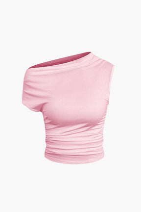 Ensemble Asymétrique Blanc Élégant