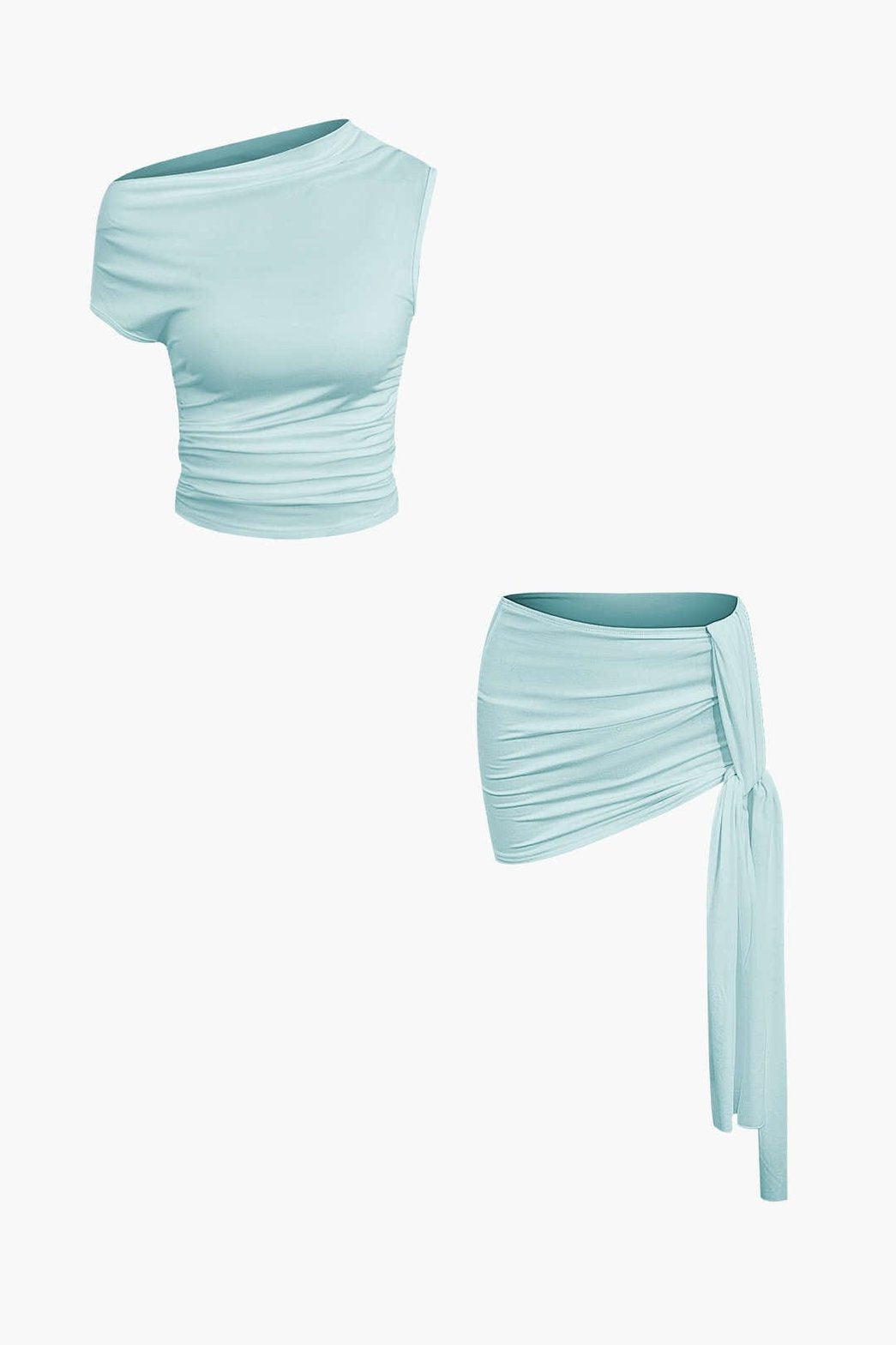 Ensemble Asymétrique Blanc Élégant