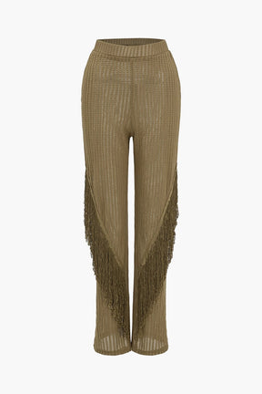 Ensemble kaki franges détails saphir