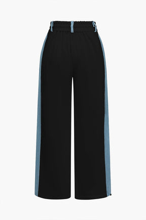 Ensemble Bicolore Crop Top et Pantalon Large
