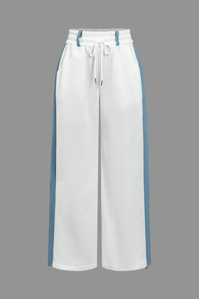 Ensemble Bicolore Crop Top et Pantalon Large