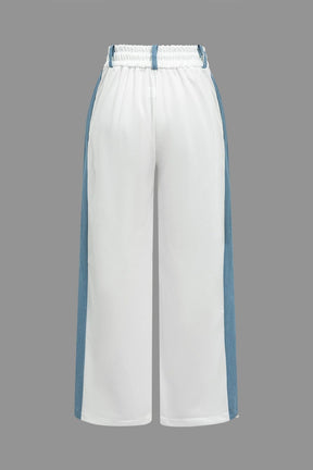 Ensemble Bicolore Crop Top et Pantalon Large