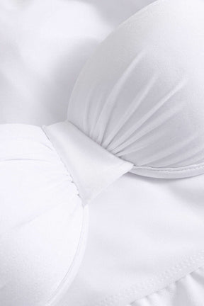 Bikini blanc élégant avec paréo assorti été