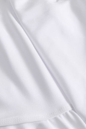 Maillot de bain 3 pièces blanc avec effet ruché plage