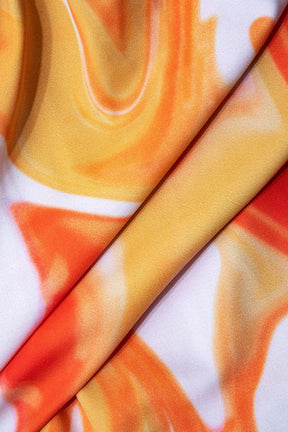 Ensemble bikini tie-dye orange vue détaillée corail