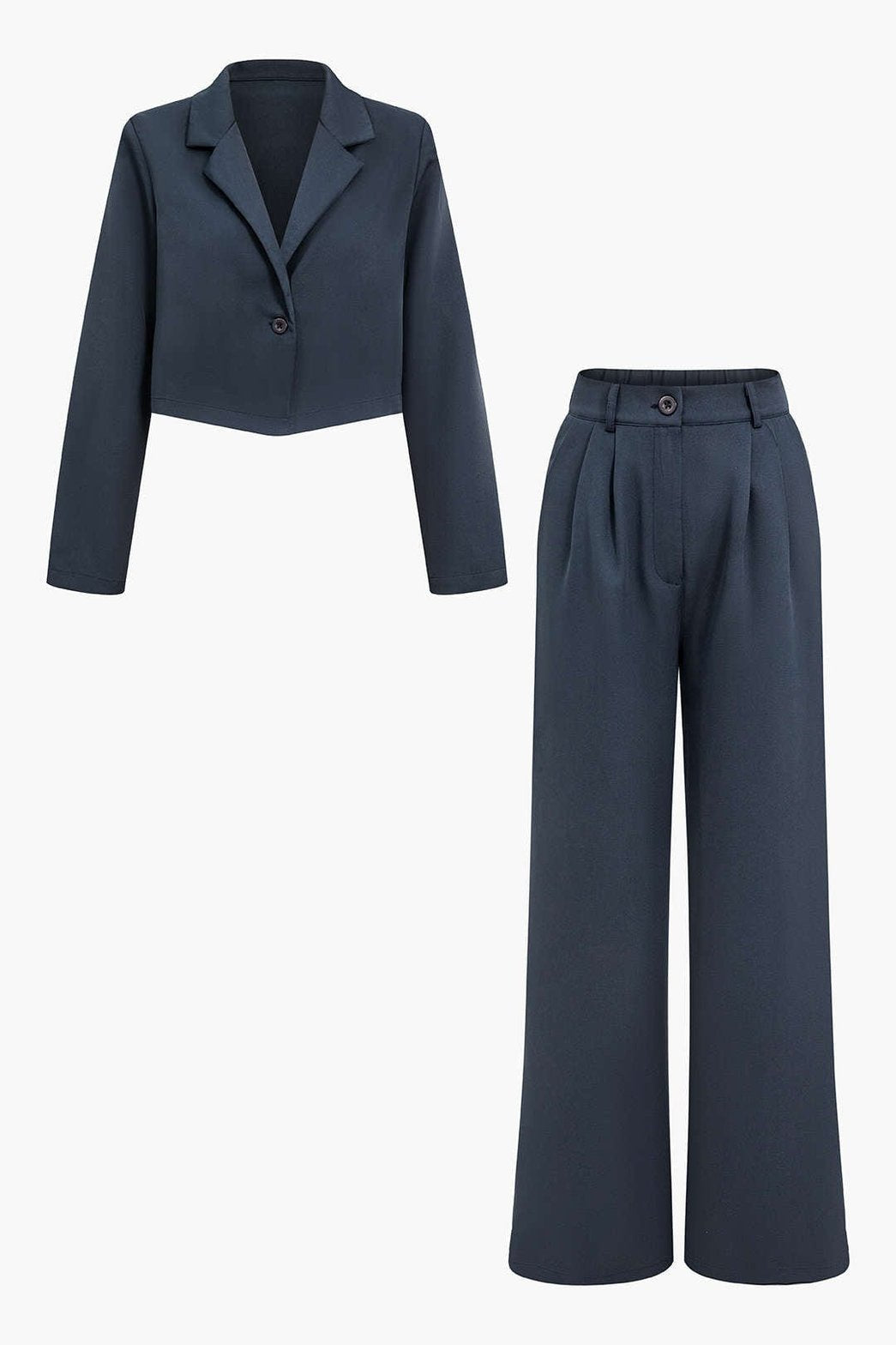 Blazer et pantalon large noir lune