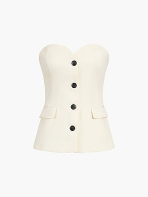 Ensemble pantalon bustier blanc sérénité