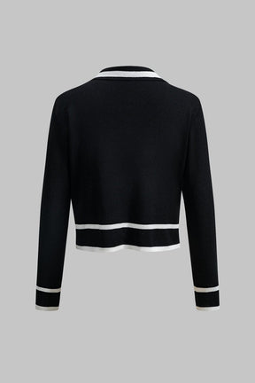 Ensemble deux pièces noir bordures blanches luna