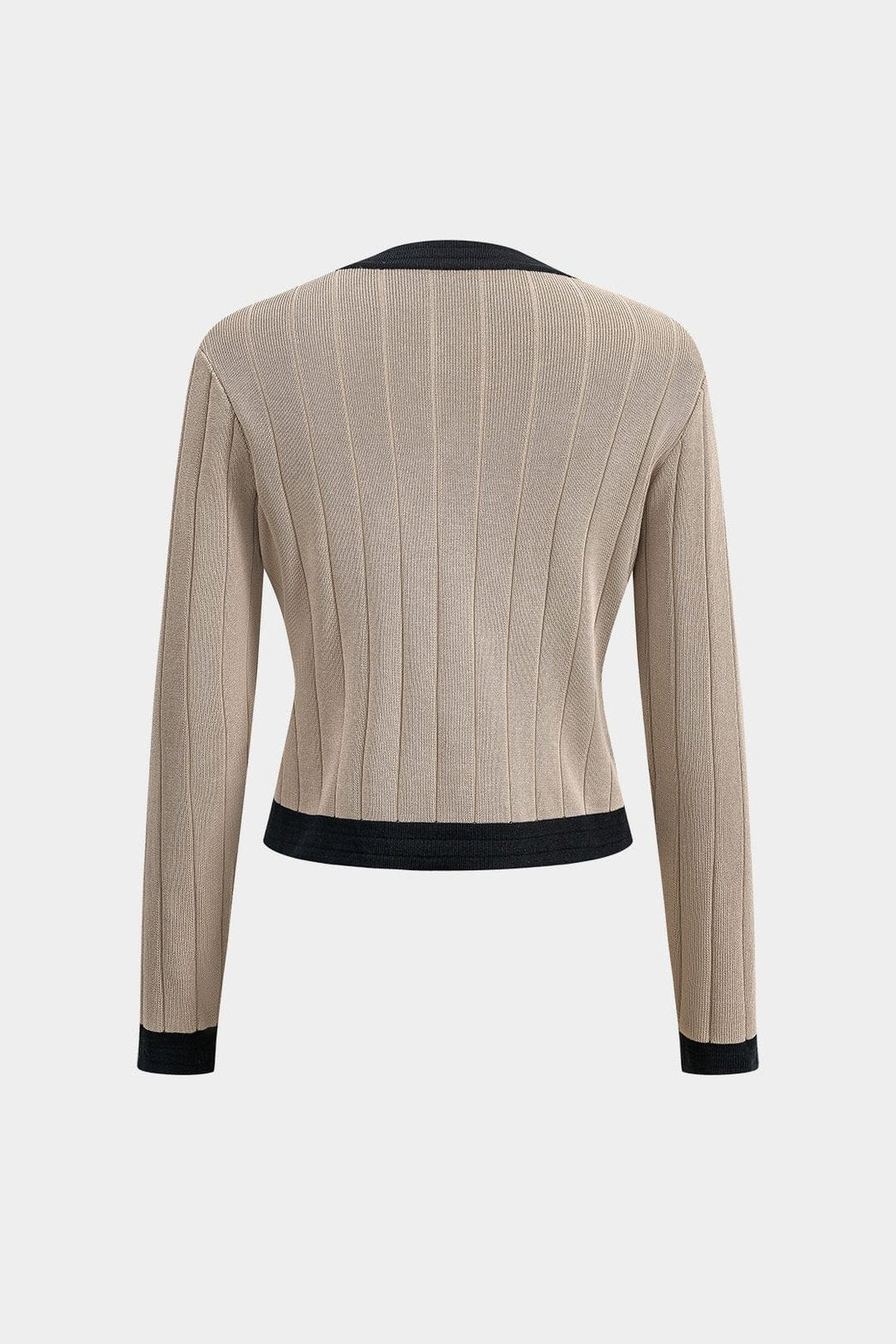 Ensemble cardigan jupe midi beige noir fleur