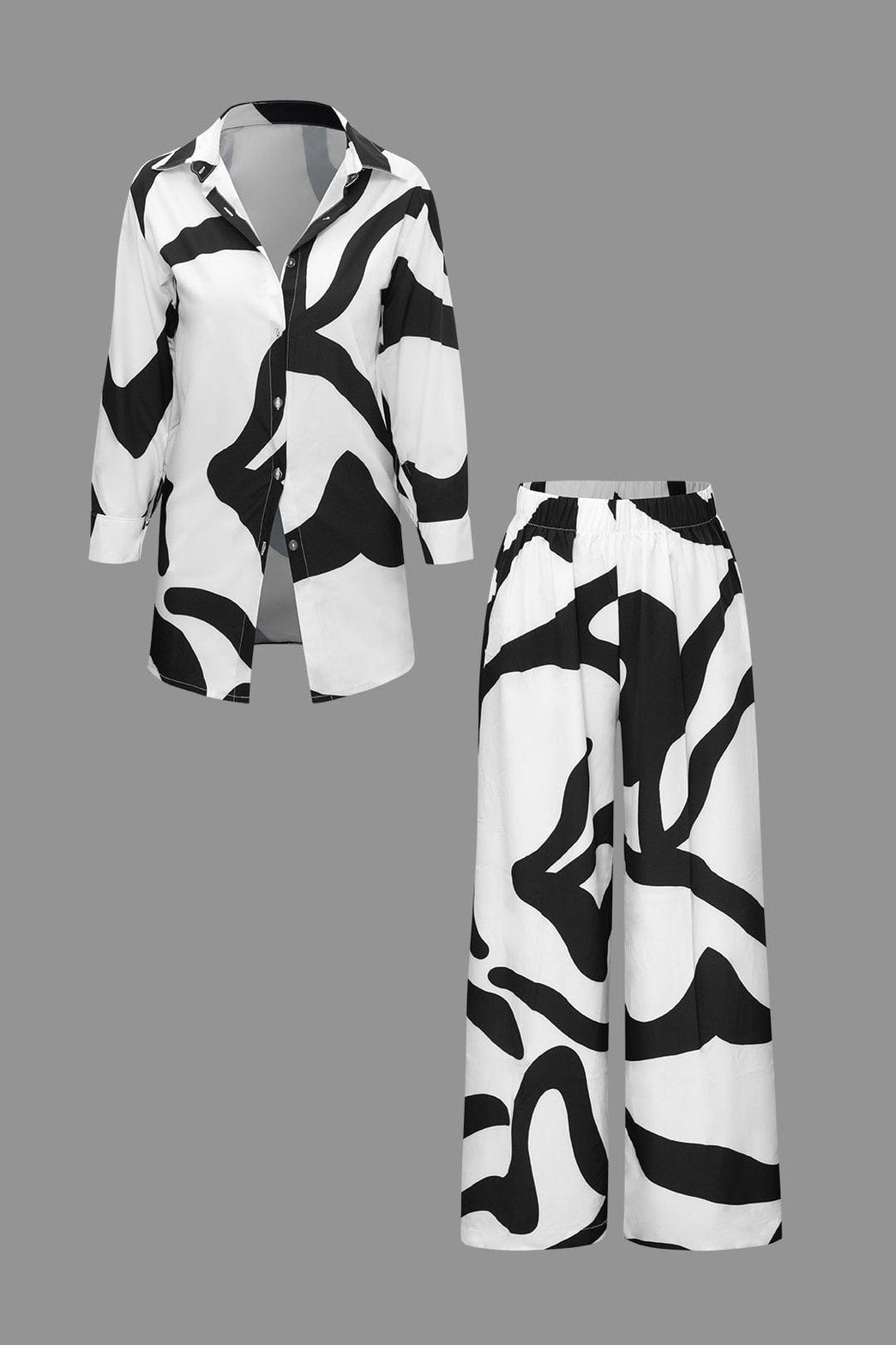 Ensemble blanc et noir motif graphique jungle