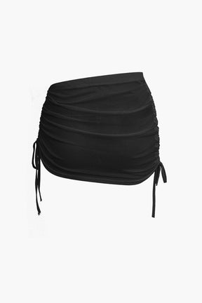 Ensemble Chic Col Drapé et Minijupe