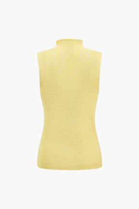 Ensemble maille côtelée jaune pastel vue latérale nuage