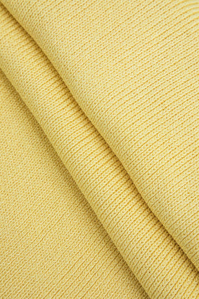 Ensemble maille côtelée jaune pastel vue ensemble cristal