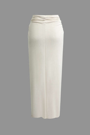 Vue latérale ensemble blanc asymétrique - léger