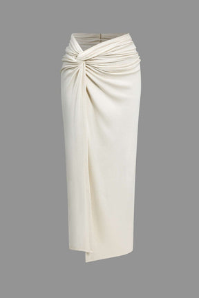 Ensemble blanc drapé vue de dos - aérien