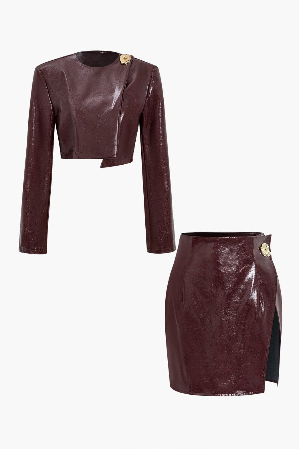 Ensemble bordeaux cuir végétal élégant harmonie