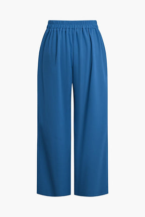 Ensemble Chic Pantalon Large et Top sans Manches