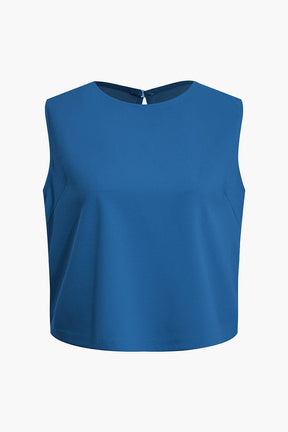 Ensemble Chic Pantalon Large et Top sans Manches