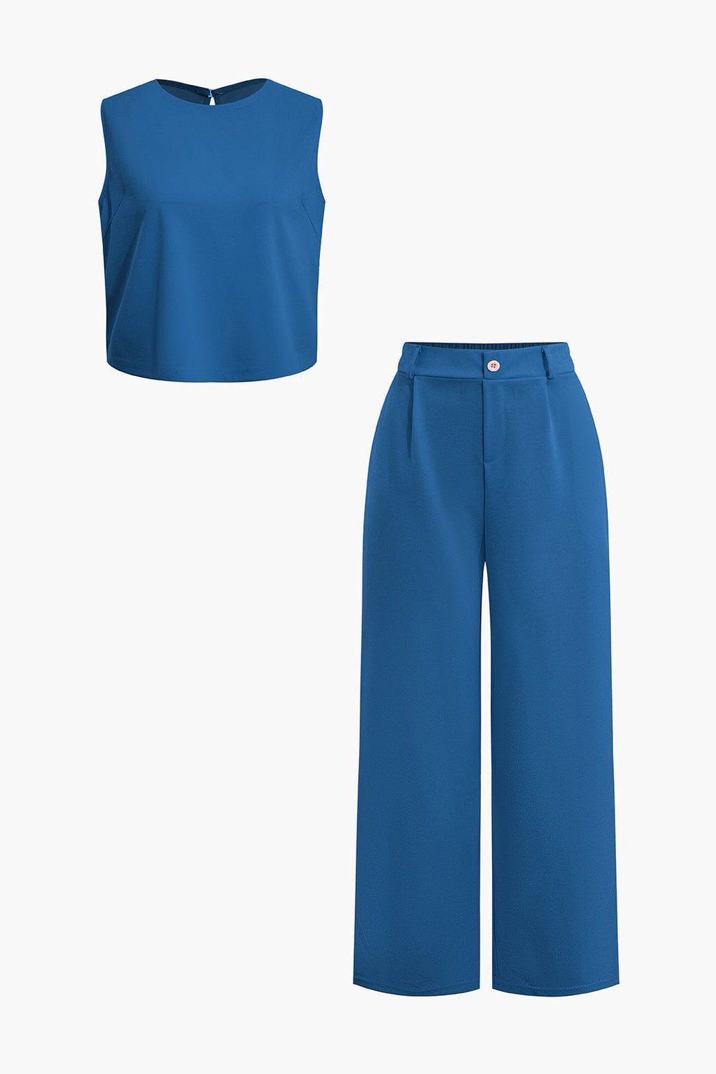 Ensemble Chic Pantalon Large et Top sans Manches