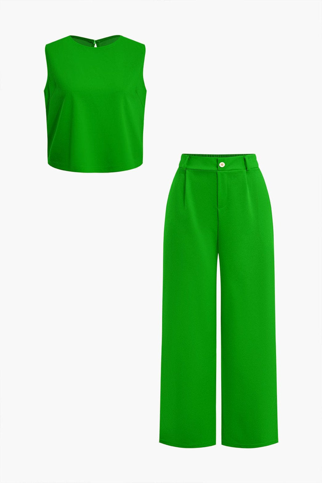 Ensemble Chic Pantalon Large et Top sans Manches