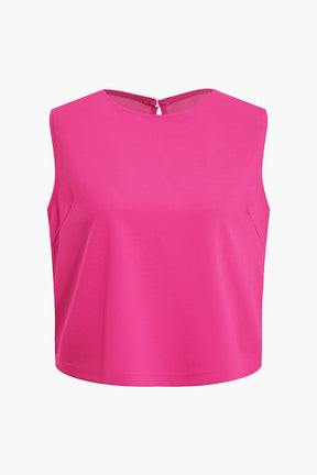 Ensemble Chic Pantalon Large et Top sans Manches