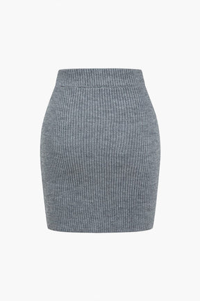Top et jupe tricot gris style